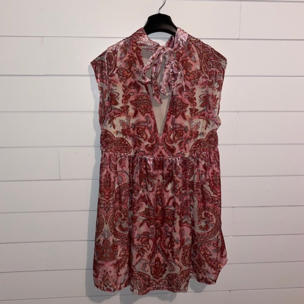 nwt Free People All The Time Velvet Mini Dress - Women's Size Medium - Picture 10 of 10